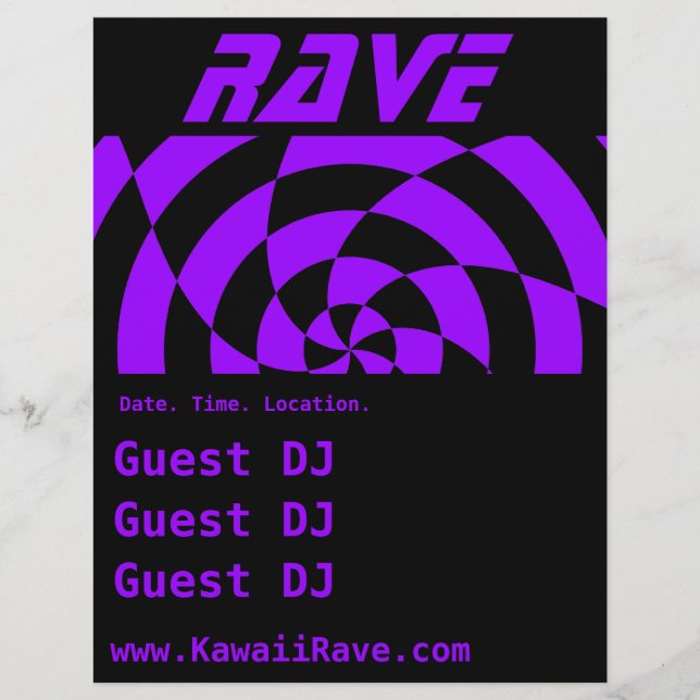 Op Art Rave Anpassad Flyer (Framsidan)
