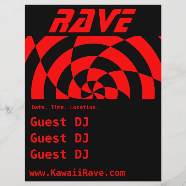 Op Art Rave Anpassningsbar Flyer (Framsidan)