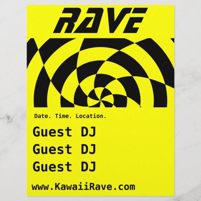 Op Art Rave Anpassningsbar Flyer (Framsidan)
