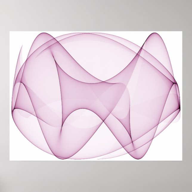 Op Art Sine Kurvor 2 Lila Poster (Framsidan)