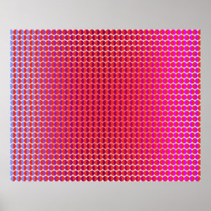 Op Art som möter varandra Red Fuchsia Violet Poster