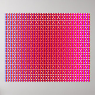 Op Art som möter varandra Red Fuchsia Violet Poster
