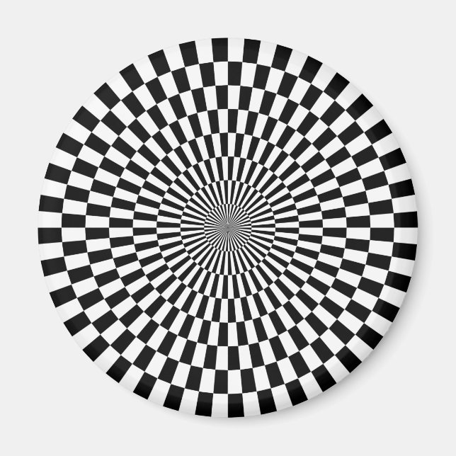 Op Art - Svartvit Magnet (Framsidan)