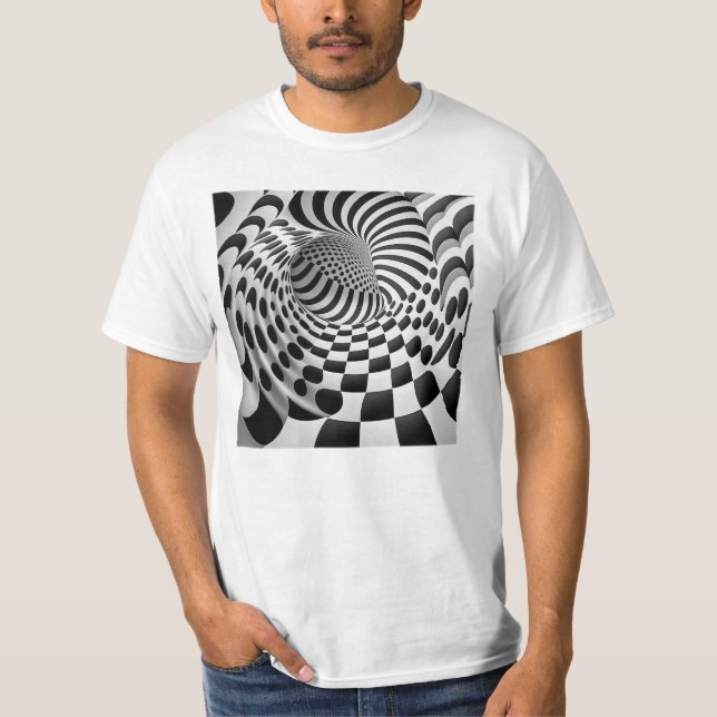 Op Art Tunnel Manar värde T-Shirt (Framsida)