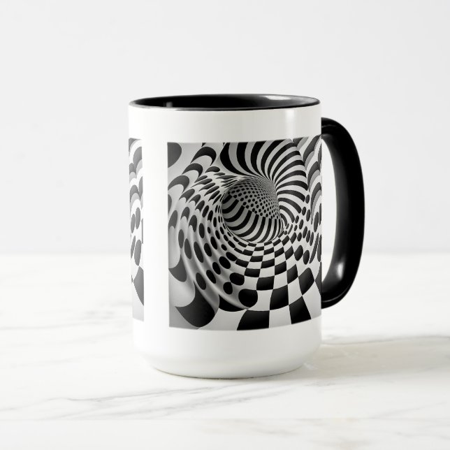 Op Art Tunnelkombinationen Mugg, 15 oz Mugg (Framsida höger)