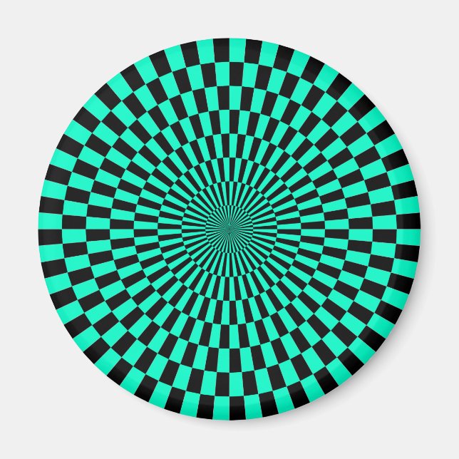 Op Art - Turkos och Black Magnet (Framsidan)