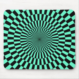 Op Art - Turkos och Black Musmatta