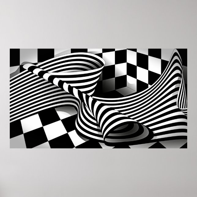 Op art Wave Poster (Framsidan)