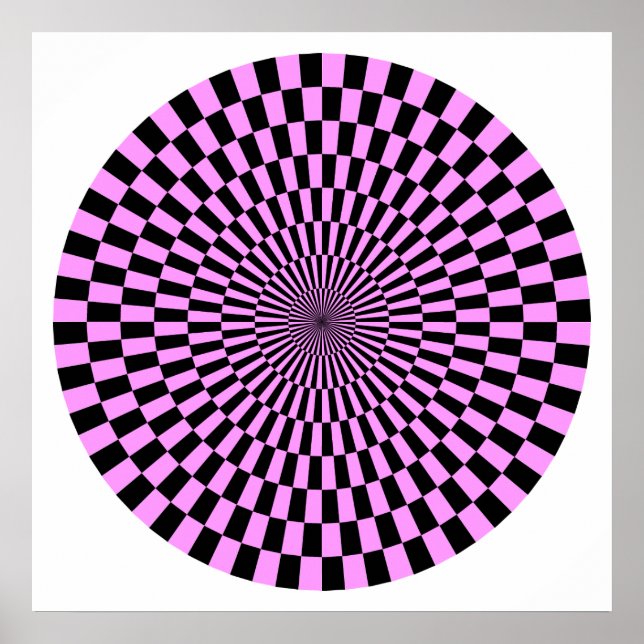 Op Art Wheel - Light Violet and Black Poster (Framsidan)