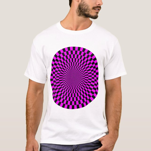Op Art Wheel - Magenta och svart Tröja (Framsida)