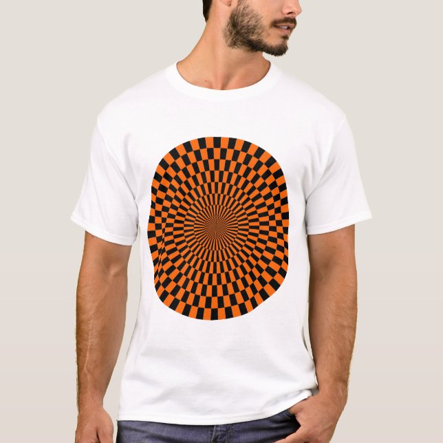Op Art Wheel - Orange och svart Tröja (Framsida)
