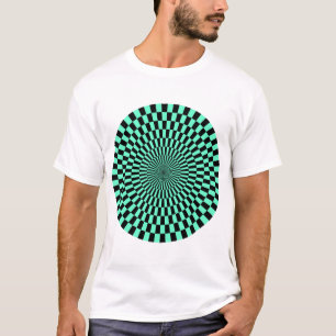 Op Art Wheel - Turquise och Black T-shirt