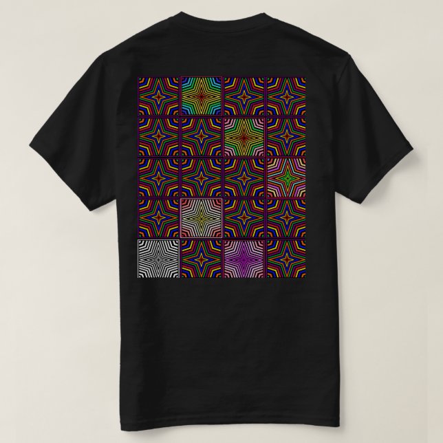 Op Art Zebra Rand Moroccan Tile 2 T Shirt (Design baksida)
