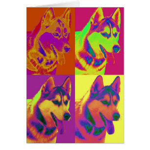 Op konst - siberian husky hälsningskort