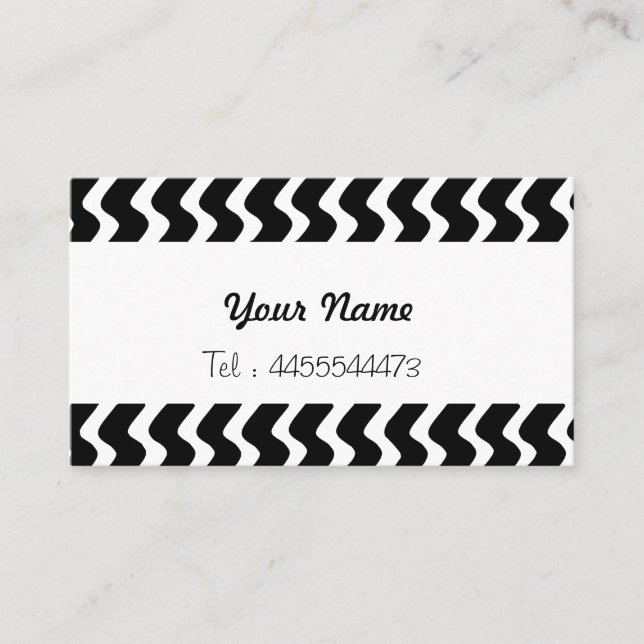 op-konst vinkar i svartvitt visitkort (Framsida)