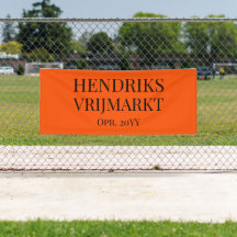 Op Maat Oranje Vrijmarkt-banner | Svart text -