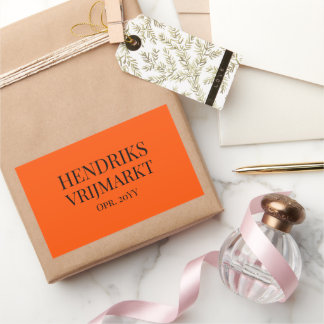 Op Maat Vrijmarkt-dekal | Orange och Svarta - Rektangulärt Klistermärke