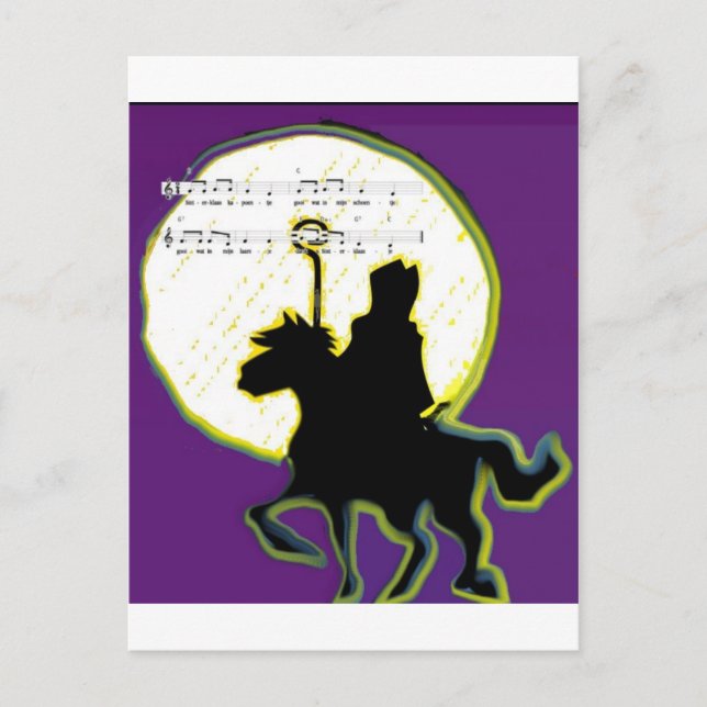 op paard för sinterklaas vykort (Framsida)
