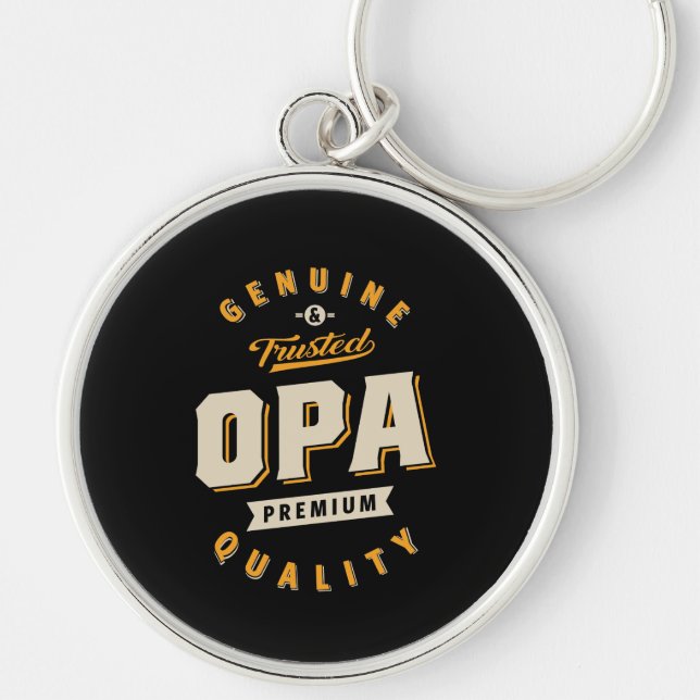 OPA-Äkta och betrodd Rund Silverfärgad Nyckelring (Framsidan)