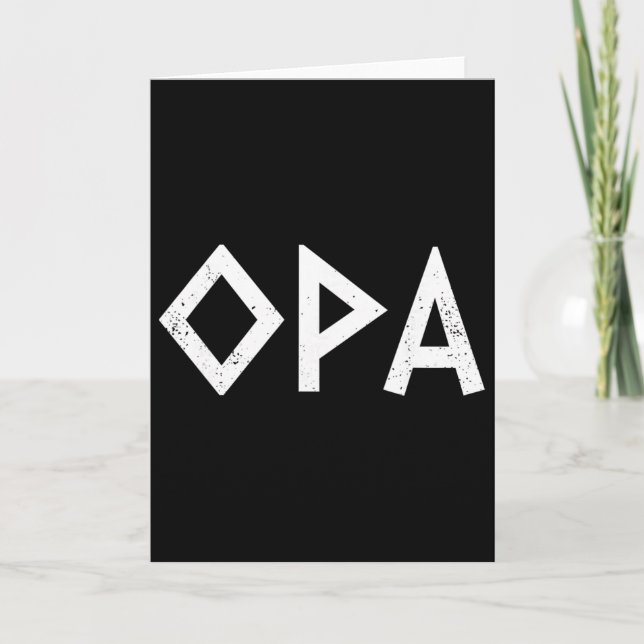 Opa antik grekisk stolthet grekisk flagga rolig gr kort (Framsida)