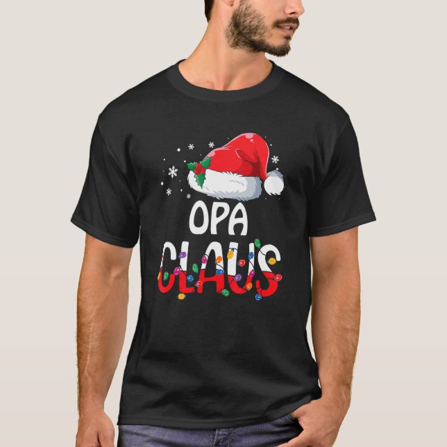 Opa Claus jul-familjen Pajama Matching Julafton T Shirt (Framsida)