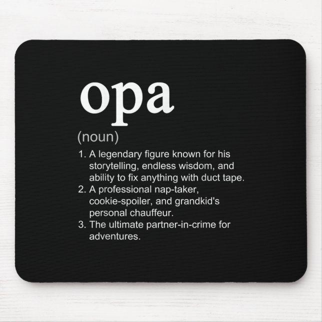 Opa Definition Rolig Cool Substantiv  Musmatta (Framsidan)