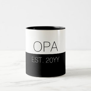 Opa Etablerad Grandpa est Grandpa to be Gift Två-Tonad Mugg