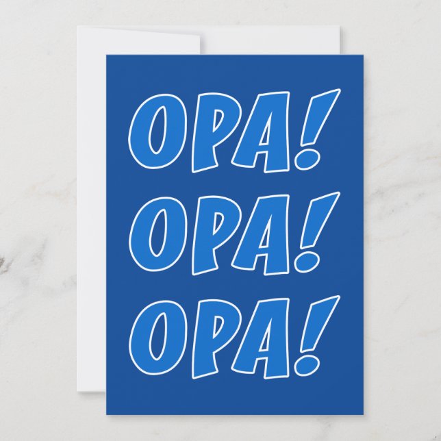 Opa firande grekisk fest General Inbjudningar (Framsida)