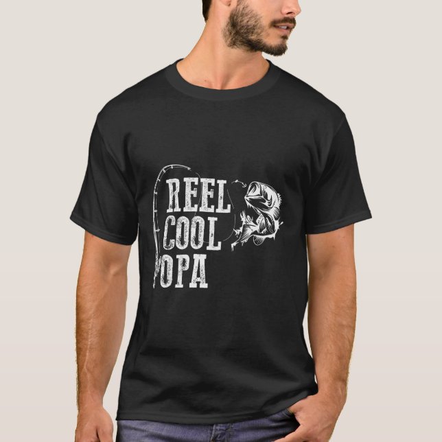Opa Fishing Reel Coola Opa T Shirt (Framsida)