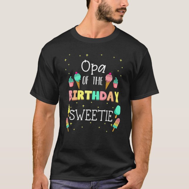 Opa från födelsedag, ice Cream Bday Party G T Shirt (Framsida)