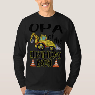Opa från födelsedagen för Boy Excavator Constructi T Shirt