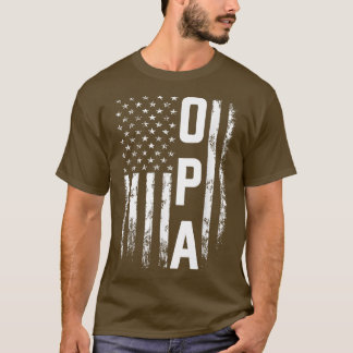 Opa Gift America Flagga Gift För manar Fars dag  T Shirt