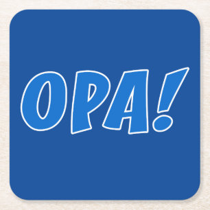 Opa Grekiska Firande (Mörk blått) Underlägg Papper Kvadrat