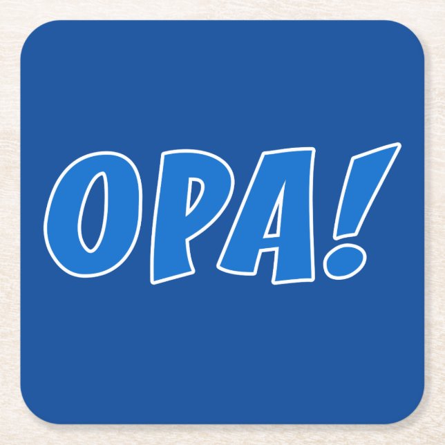 Opa Grekiska Firande (Mörk blått) Underlägg Papper Kvadrat (Framsidan)