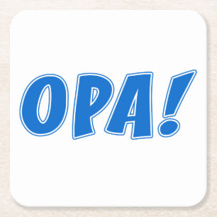 Opa Grekiska Firande Underlägg Papper Kvadrat