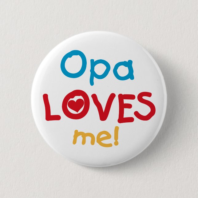 Opa Kärlek Me T-shirts och presenter Knapp (Framsida)