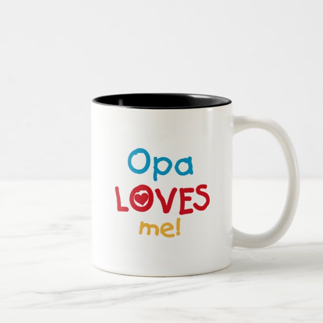 Opa Kärlek Me T-shirts och presenter Två-Tonad Mugg (Höger)
