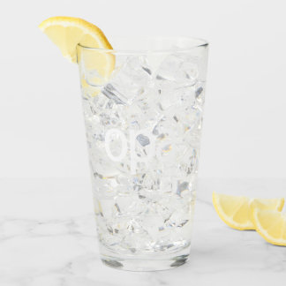 OPA-Logotyp Glass Tumbler - Vit logotyp Glaskopp