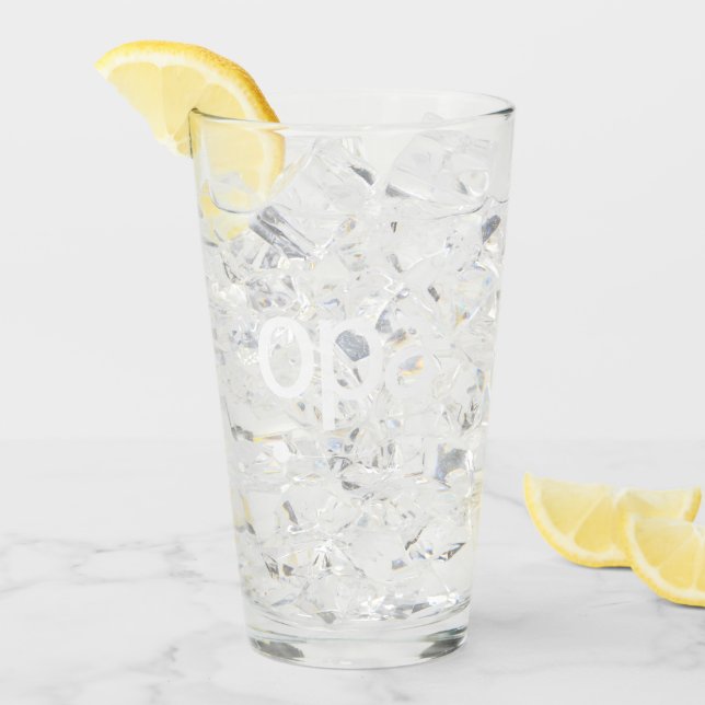 OPA-Logotyp Glass Tumbler - Vit logotyp Glaskopp (Framsida Ice)