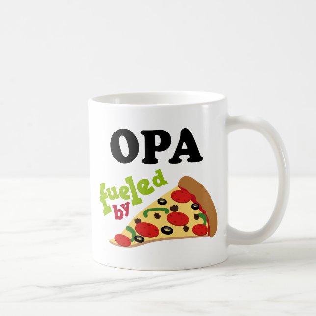 Opa (rolig) Pizza Kaffemugg (Höger)