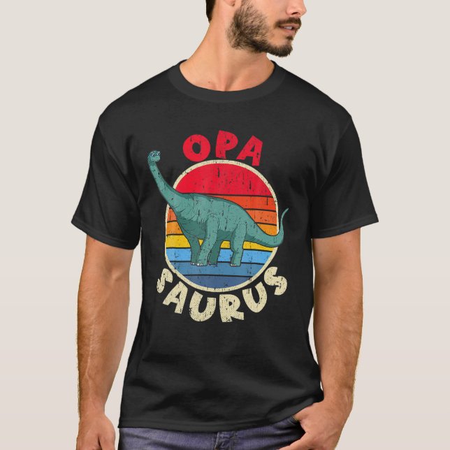 Opa Saurus I Brachiosaurus Diplodocus I Familjemat T Shirt (Framsida)