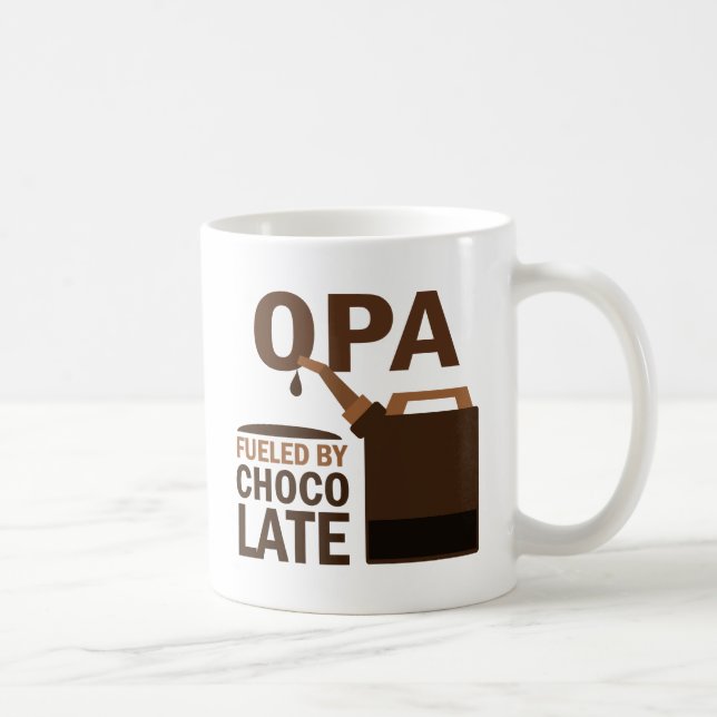 Opa tankade vid choklad kaffemugg (Höger)
