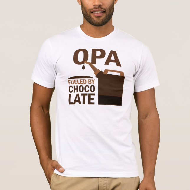 Opa tankade vid choklad t shirt (Framsida)