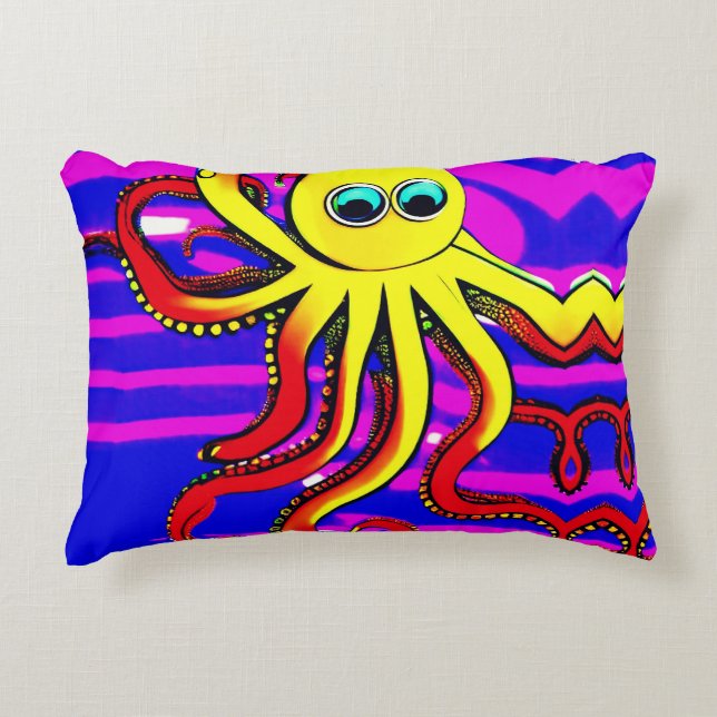 Opa the Octopus Designer Round Pillow Prydnadskudde (Framsidan)