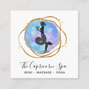 *~* Opal Capricorn Sjöjungfru Guld Geometric Godde Fyrkantigt Visitkort