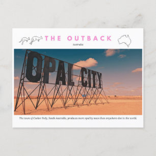 Opal City Coober Pedy-tecken Vykort