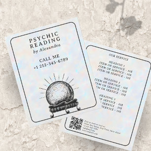 Opal Crystal Boll Psychic Medium Tarot Reader Flygblad