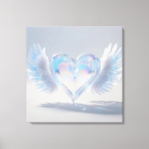 *~* Opal Crystal Heart Angel Vingar AP78 Canvastryck
