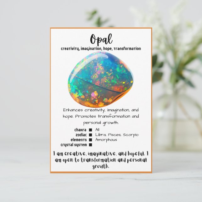 Opal Crystal-minneskort Inbjudningar (Stående Fram)