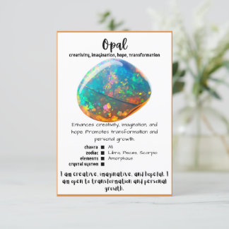 Opal Crystal-minneskort Inbjudningar